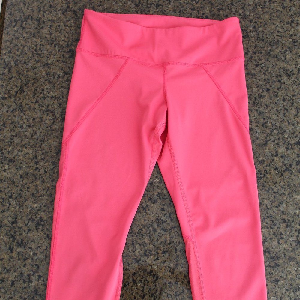 Neon pink yoga capris
